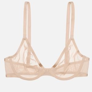 CUUP The Plunge Mesh Bra Underwire Support Light Beige/Sand 36G